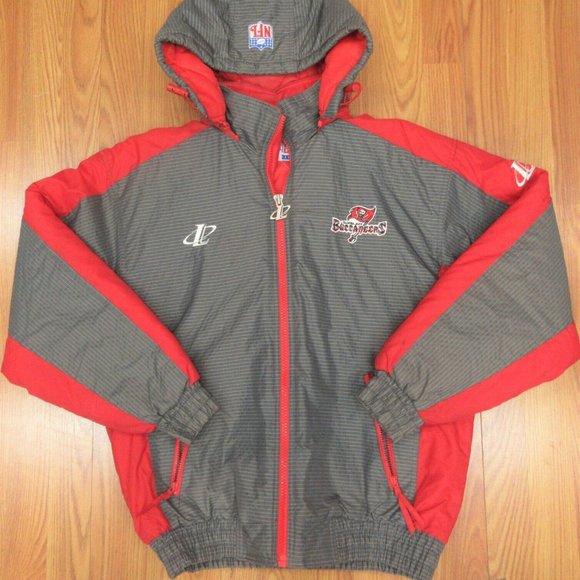 VTG TAMPA BAY BUCCANEERS LOGO 7 HOODED NYLON COAT Sz MEDIUM, M